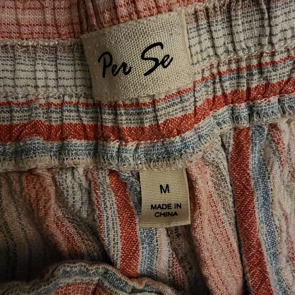 Per Se Striped Linen Blend Cuffed Shorts - Picture 8 of 13